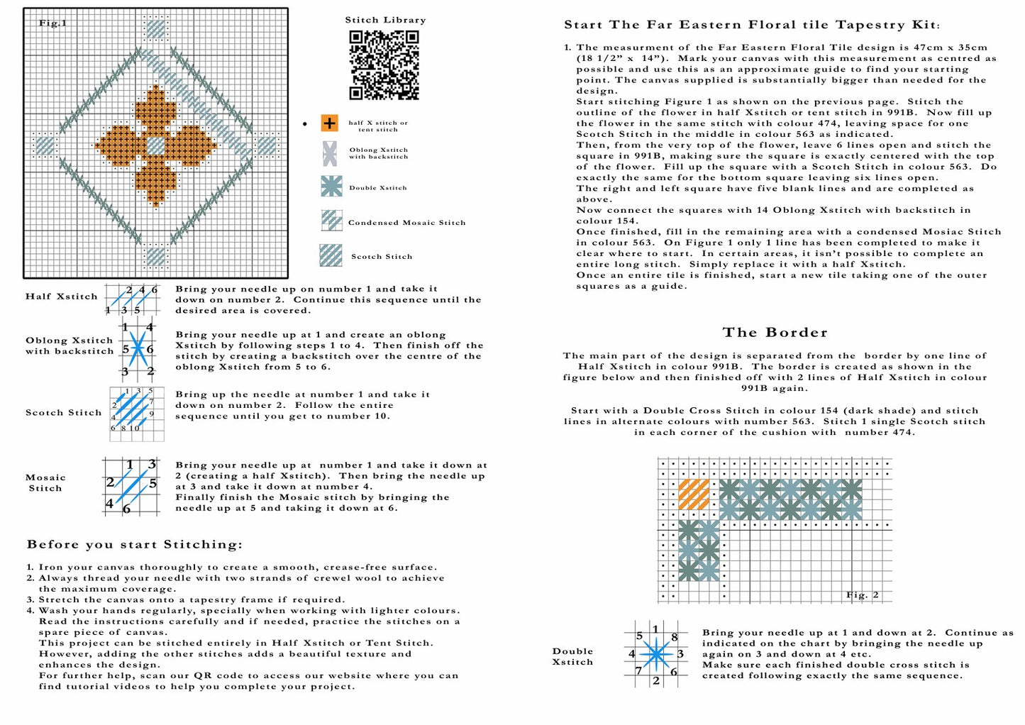 Far Eastern Floral Tile