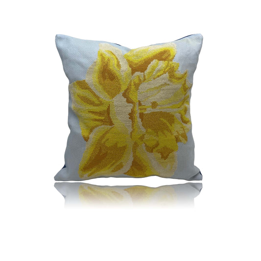 Limited Edition Daffodil Needlepoint cushion